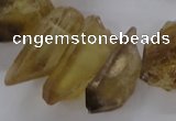 CTD1671 Top drilled 10*20mm - 15*35mm sticks lemon quartz beads