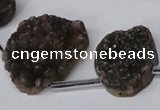 CTD1673 Top drilled 18*25mm - 25*35mm freeform druzy agate beads