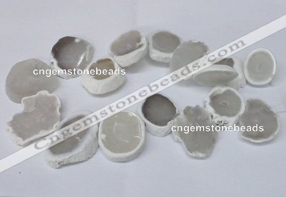 CTD1675 Top drilled 25*30mm - 35*45mm freeform agate gemstone beads