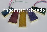 CTD1677 Top drilled 20*40mm - 25*50mm trapezoid agate gemstone beads