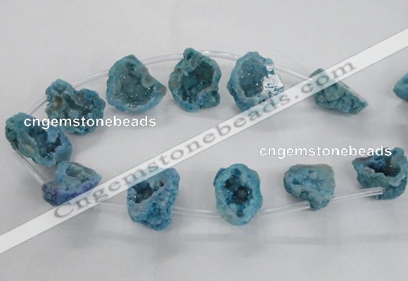 CTD1684 Top drilled 15*25mm - 30*35mm nuggets druzy agate beads