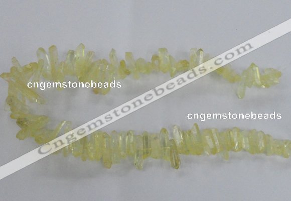 CTD1690 Top drilled 5*15mm - 7*35mm sticks dyed white crystal beads