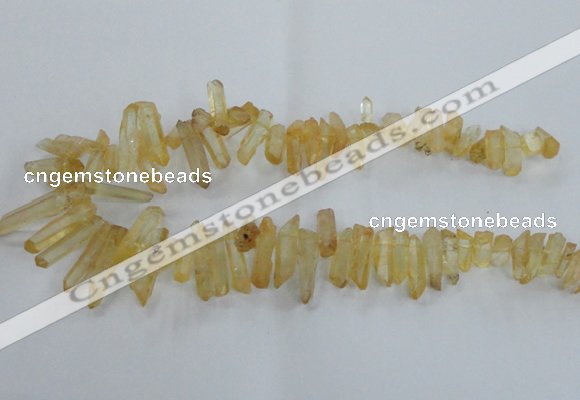 CTD1691 Top drilled 5*15mm - 7*35mm sticks dyed white crystal beads