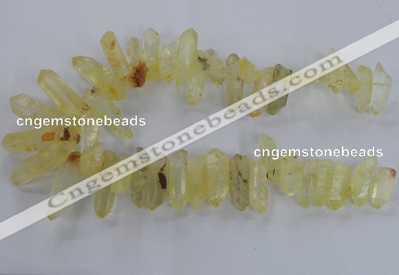 CTD1705 Top drilled 10*15mm - 15*35mm sticks dyed white crystal beads