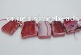 CTD1732 Top drilled 25*35mm - 30*45mm freeform agate slab beads