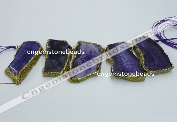 CTD1735 Top drilled 25*35mm - 30*45mm freeform agate slab beads