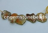 CTD1738 Top drilled 25*35mm - 35*50mm freeform agate slab beads