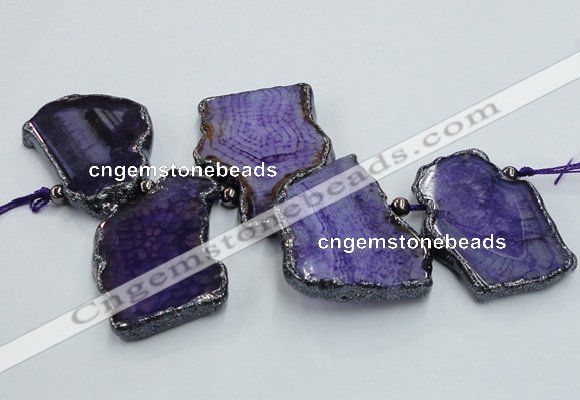 CTD1744 Top drilled 25*35mm - 35*55mm freeform agate slab beads