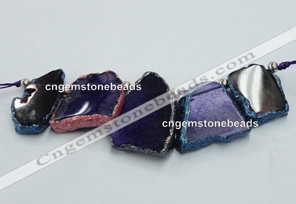 CTD1745 Top drilled 25*35mm - 35*50mm freeform agate slab beads