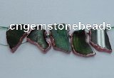 CTD1747 Top drilled 25*35mm - 35*50mm freeform agate slab beads