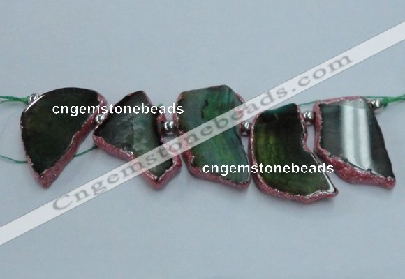 CTD1747 Top drilled 25*35mm - 35*50mm freeform agate slab beads