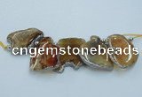 CTD1755 Top drilled 20*40mm - 35*55mm freeform agate slab beads