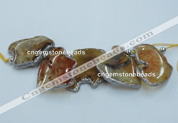 CTD1755 Top drilled 20*40mm - 35*55mm freeform agate slab beads