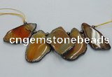 CTD1756 Top drilled 20*40mm - 35*55mm freeform agate slab beads