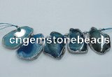 CTD1760 Top drilled 20*40mm - 35*55mm freeform agate slab beads