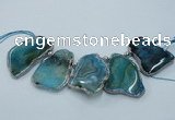 CTD1764 Top drilled 20*40mm - 35*55mm freeform agate slab beads