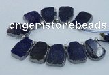 CTD1770 Top drilled 18*28mm - 22*35mm freeform lapis lazuli slab beads