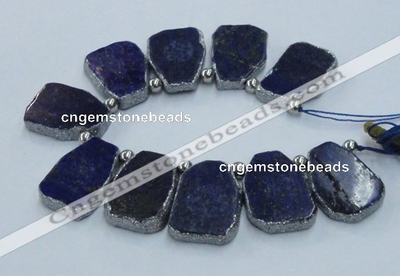 CTD1770 Top drilled 18*28mm - 22*35mm freeform lapis lazuli slab beads