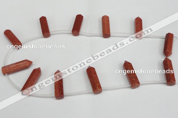 CTD1804 Top drilled 10*30mm - 10*32mm sticks goldstone beads