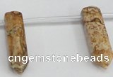 CTD1805 Top drilled 10*30mm - 10*32mm sticks picture jasper beads