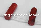 CTD1809 Top drilled 10*30mm - 10*32mm sticks red jasper beads