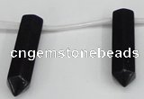 CTD1812 Top drilled 10*30mm - 10*32mm sticks black agate beads