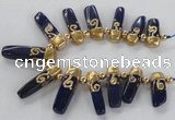 CTD1919 Top drilled 8*20mm - 10*35mm sticks lapis lazuli gemstone beads