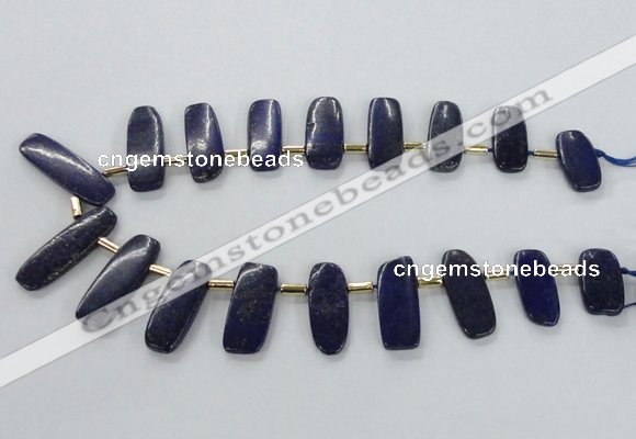 CTD1924 Top drilled 15*20mm - 15*45mm freeform lapis lazuli beads