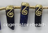 CTD1927 Top drilled 8*20mm - 10*35mm sticks lapis lazuli beads