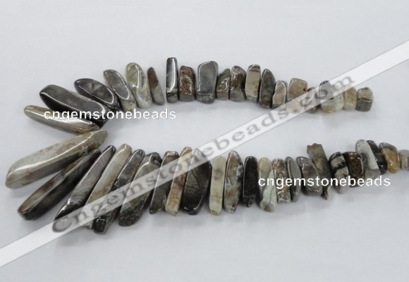 CTD1930 Top drilled 8*15mm - 10*50mm sticks agate gemstone beads