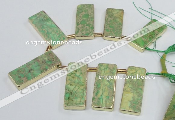 CTD1946 Top drilled 18*45mm - 20*50mm rectangle sea sediment jasper beads