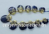 CTD1963 Top drilled 20*25mm - 25*35mm freeform lapis lazuli beads