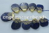 CTD1965 Top drilled 25*35mm - 35*45mm freeform lapis lazuli beads