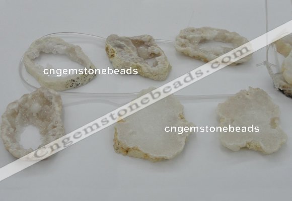 CTD1975 Top drilled 40*45mm - 50*60mm freeform druzy agate beads