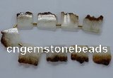 CTD1995 Top drilled 30*35mm - 35*40mm freeform druzy citrine beads