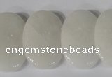 CTD20 Top drilled 20*30mm oval white stone beads wholesale