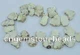 CTD2008 Top drilled 20*25mm - 30*35mm freeform turquoise beads