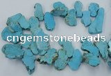 CTD2012 Top drilled 20*25mm - 30*35mm freeform turquoise beads