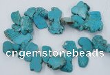 CTD2014 Top drilled 20*25mm - 30*35mm freeform turquoise beads