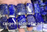 CTD2106 Top drilled 20*28mm - 22*32mm faceted freeform lapis lazuli beads