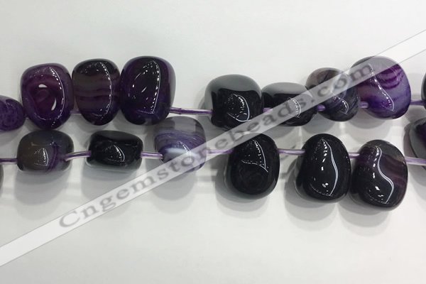 CTD2122 Top drilled 15*25mm - 18*25mm freeform agate beads