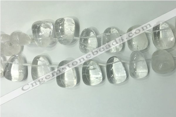 CTD2140 Top drilled 15*25mm - 18*25mm freeform white crystal beads