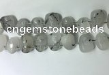 CTD2143 15*25mm - 18*25mm freeform black rutilated quartz  beads