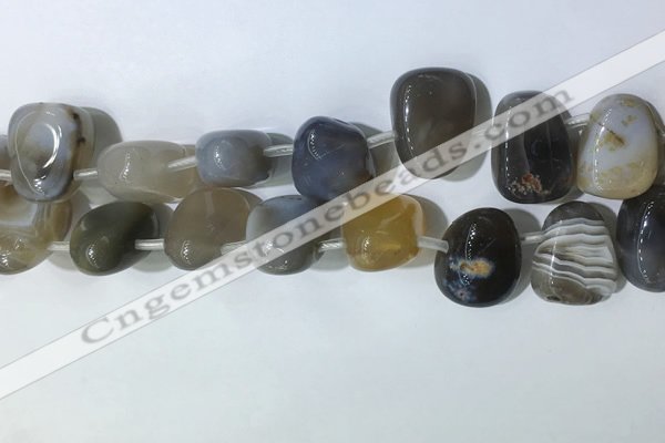 CTD2147 Top drilled 15*25mm - 18*25mm freeform agate beads