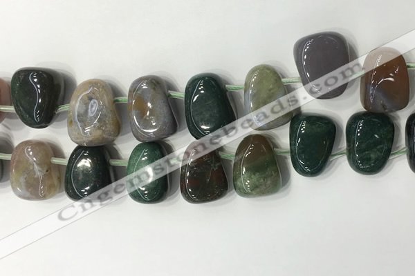 CTD2148 Top drilled 15*25mm - 18*25mm freeform Indian agate beads