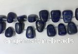 CTD2152 Top drilled 15*25mm - 18*25mm freeform lapis lazuli beads