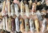 CTD2244 10*22mm - 12*45mm faceted nuggets crazy lace agate beads