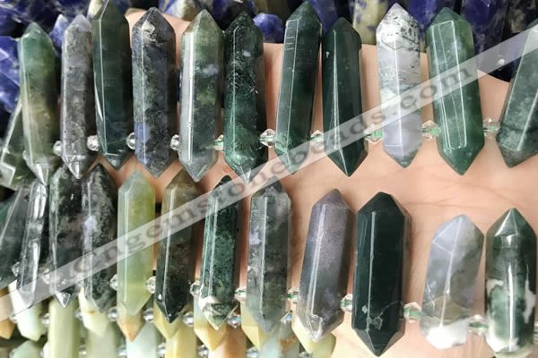 CTD2245 Top drilled 10*22mm - 12*45mm faceted nuggets Indian agate beads