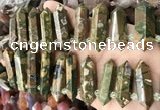 CTD2246 Top drilled 10*22mm - 12*45mm faceted nuggets rhyolite beads