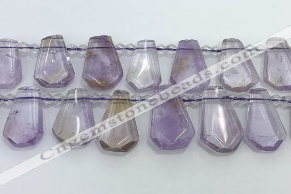 CTD2266 Top drilled 16*28mm - 20*30mm faceted freeform ametrine beads